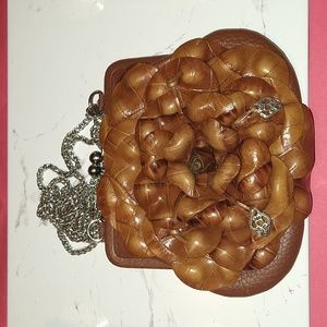 Brighton Rosalie bronze flower coin crossbody bag